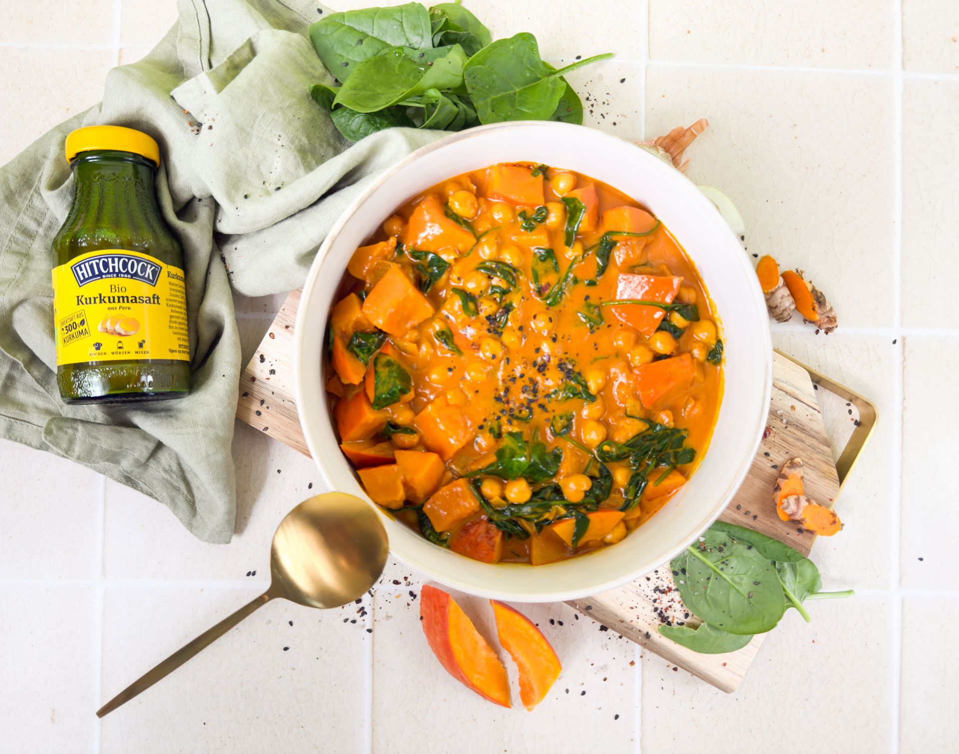 Kürbis-Kichererbsen Curry