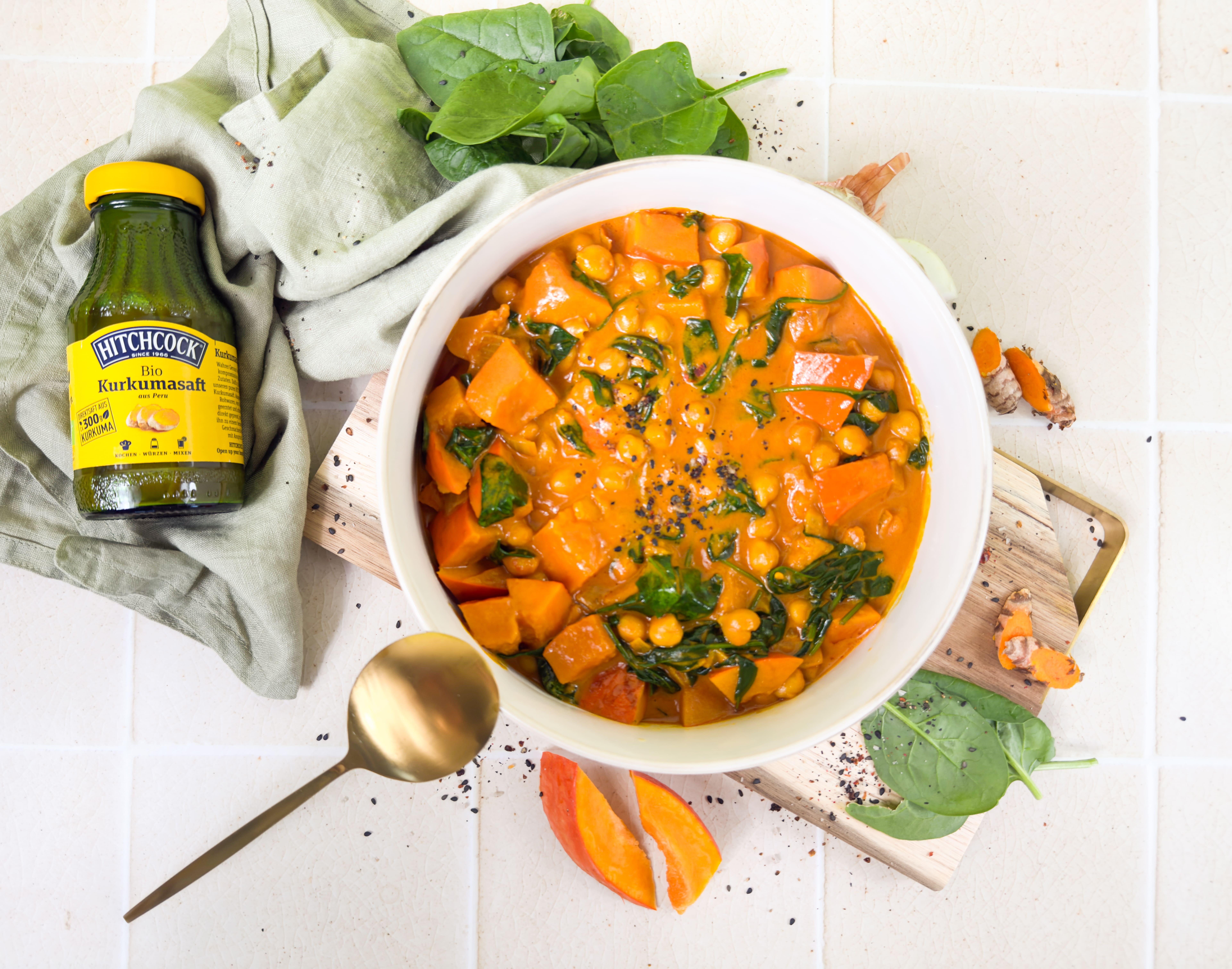 Kürbis-Kichererbsen Curry