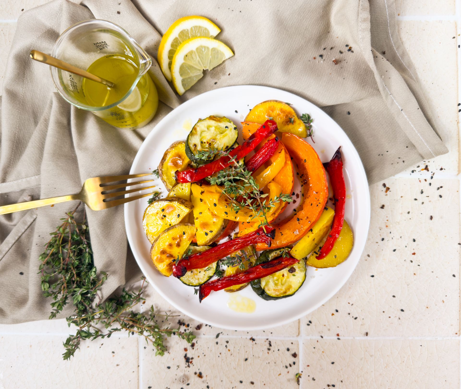 Ofengemüse mit Zitronensauce