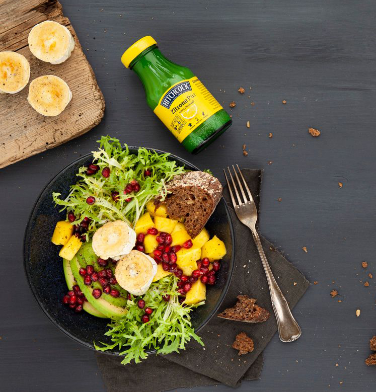 Ziegenkäse Salat mit Granatapfel-Zitronen Dressing